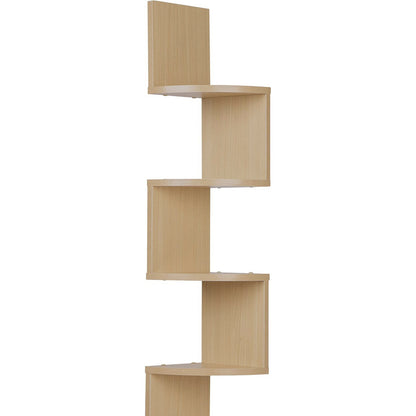 Beech Corner Wall Mount Shelf - Brown