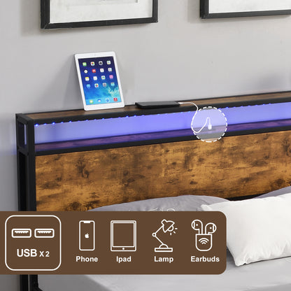Rustic Glow Bed Frame