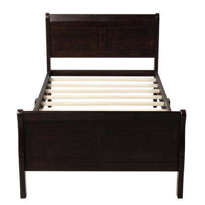 Urban Fusion Twin Size Wood Platform Bed - Espresso