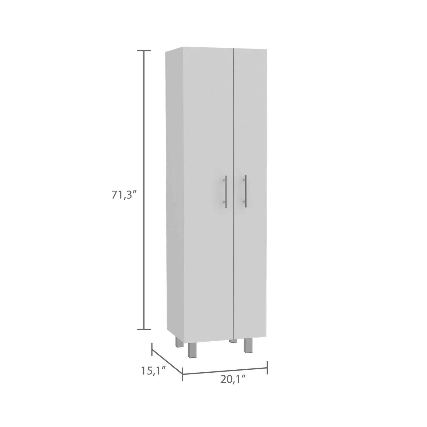 Halifax 2-Door Rectangle Closet Pantry  - White
