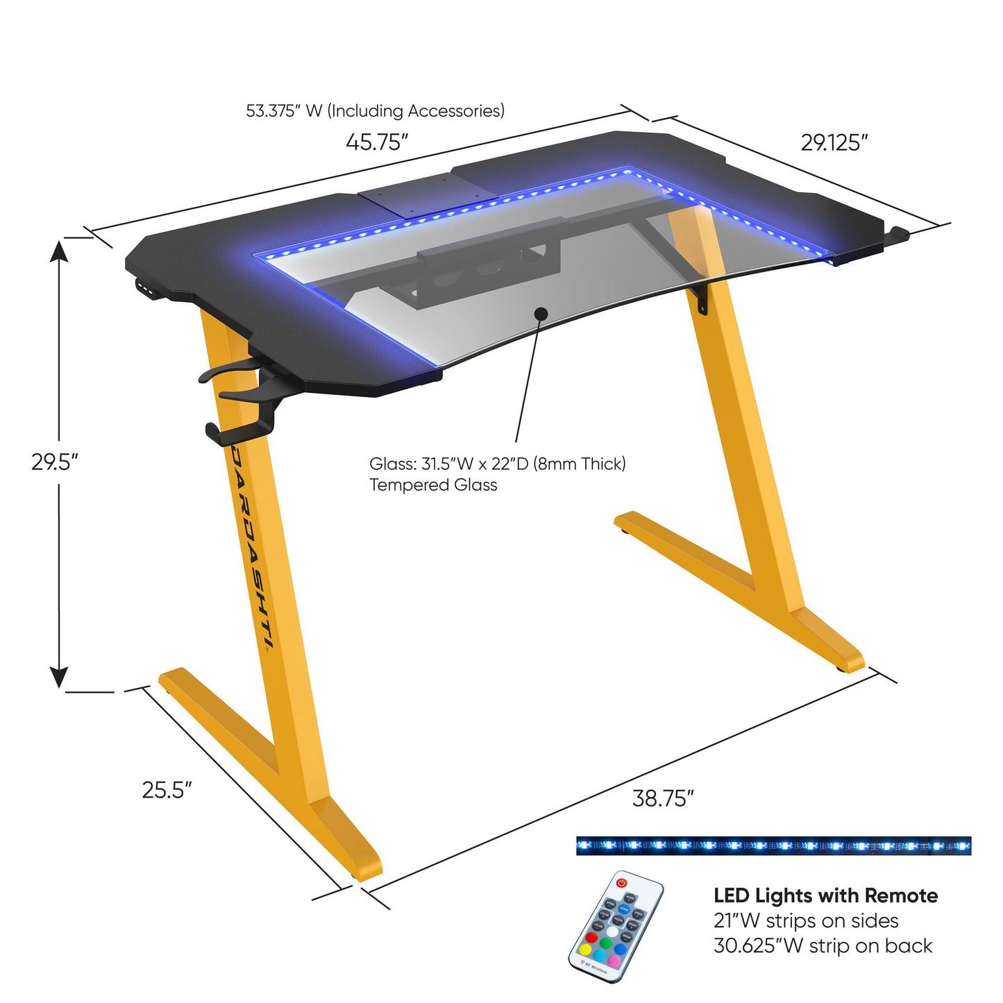 Dardashti Gaming Desk  - Yellow