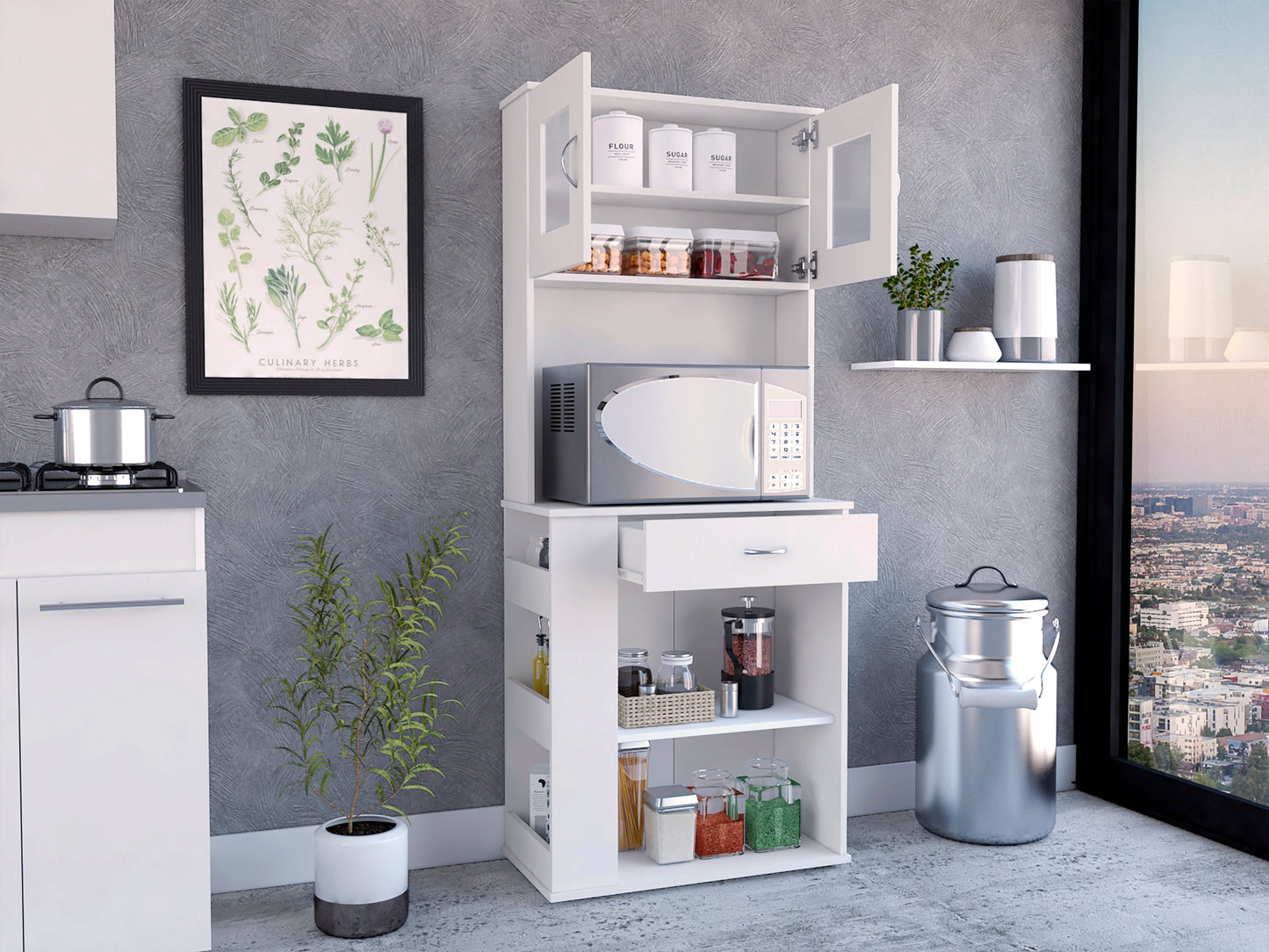Bella Pantry Cabinet - White
