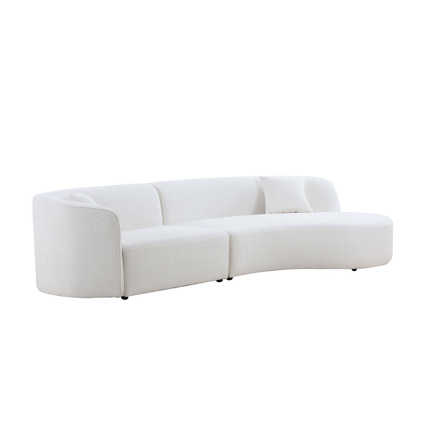 Elegance Curve Boucle Sectional Sofa - White