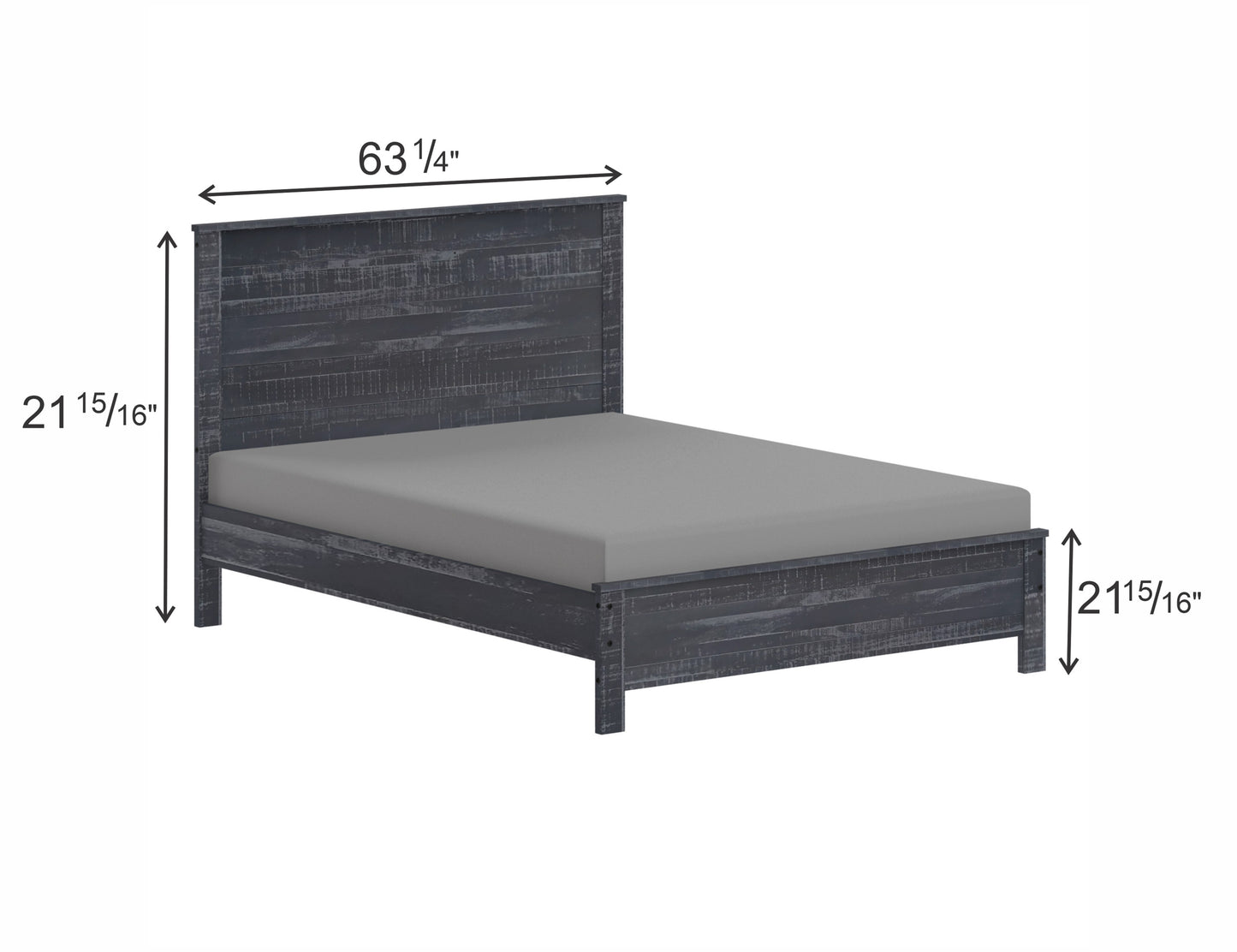 Eco Rustic Grey Wood Bed