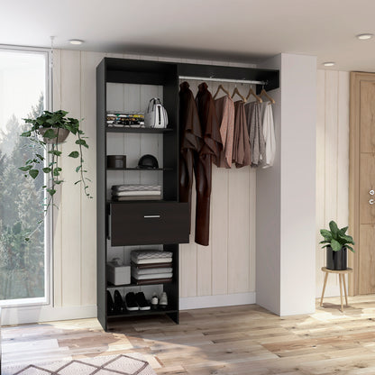 Nova Space 1-Drawer 4-Shelf Closet System - Black