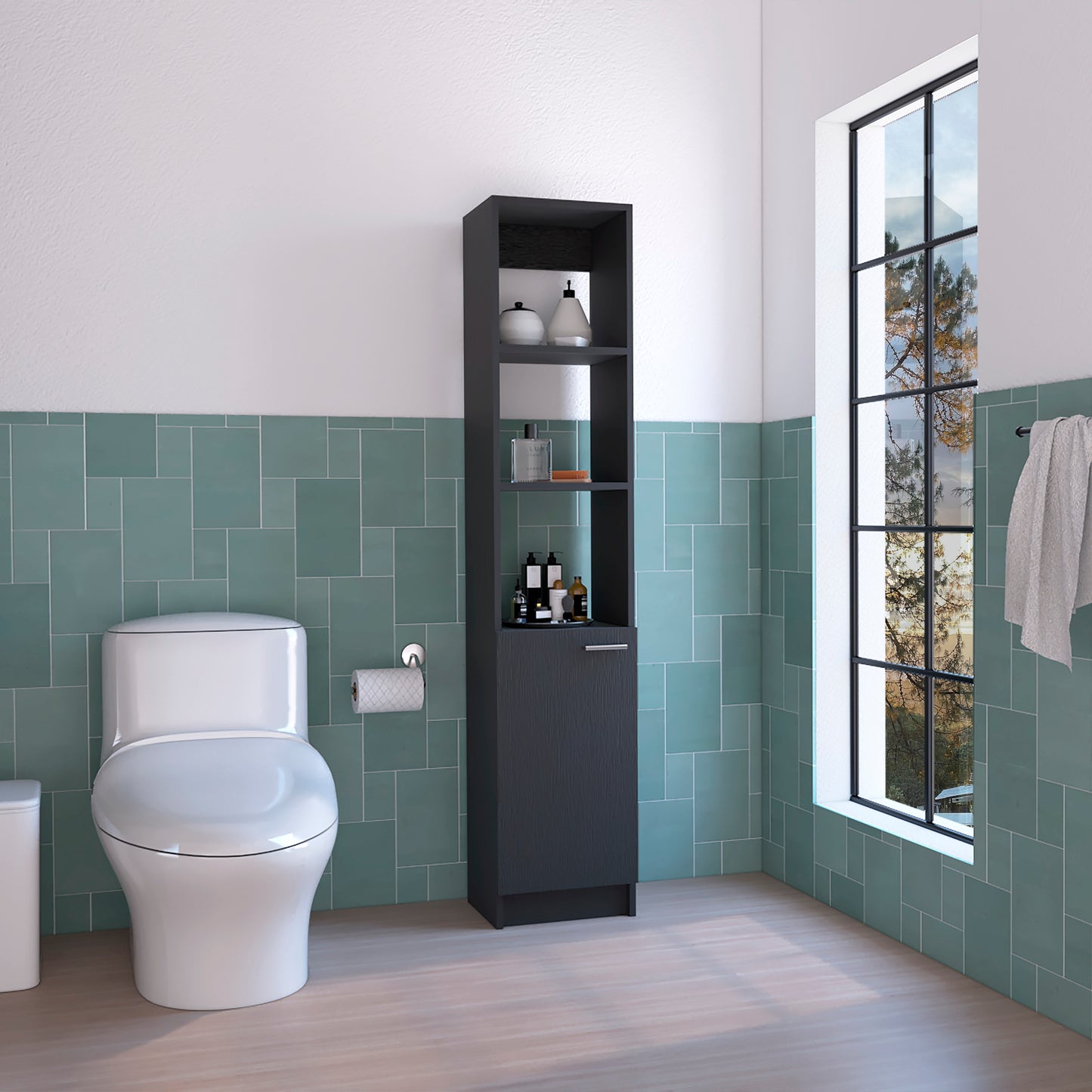 Malaga Linen Cabinet - Black