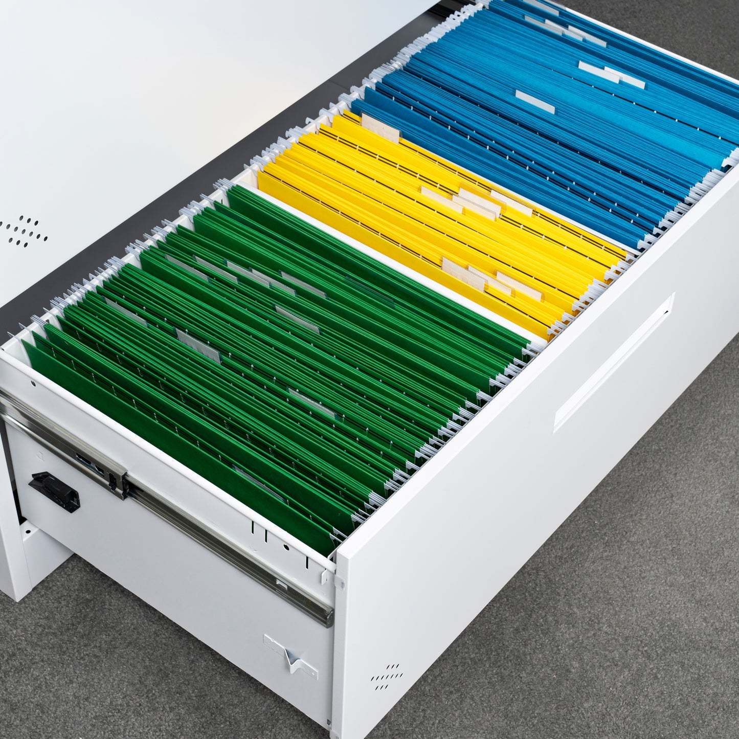 Metal Steel 2 Drawer Lateral Filing Cabinet - White