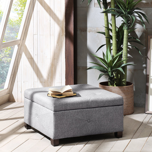Alpine Button Tufted Storage Ottoman