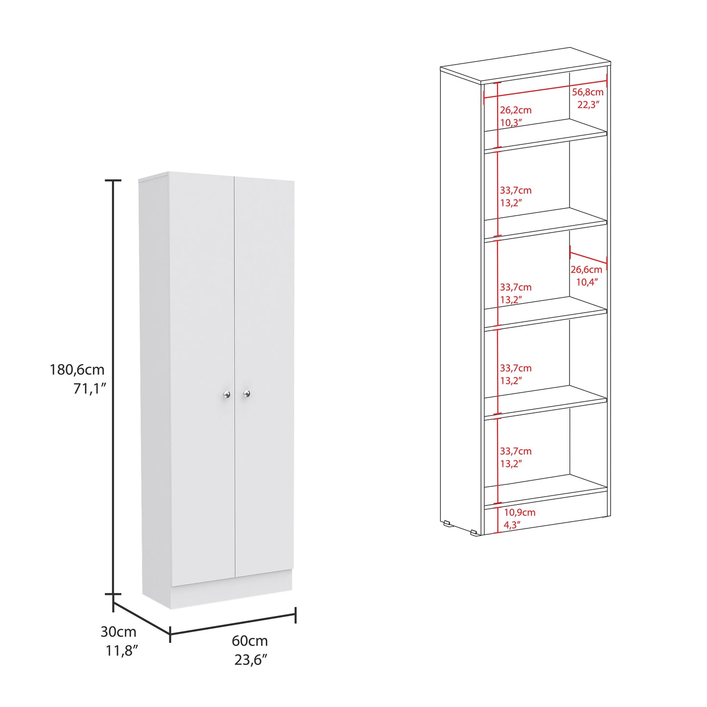 Max Storage Pantry Cabinet - White