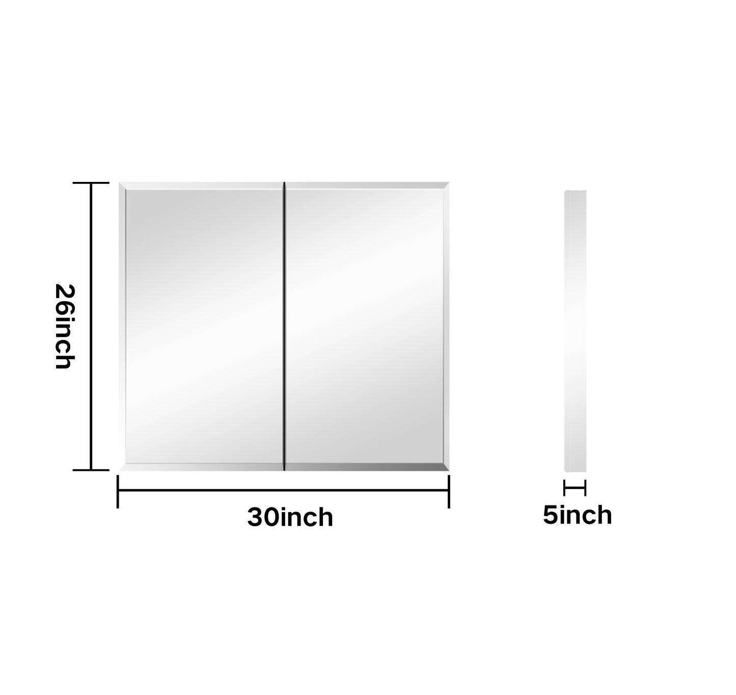 Elegant Reflections Double Door Mirror Medicine Cabinet
