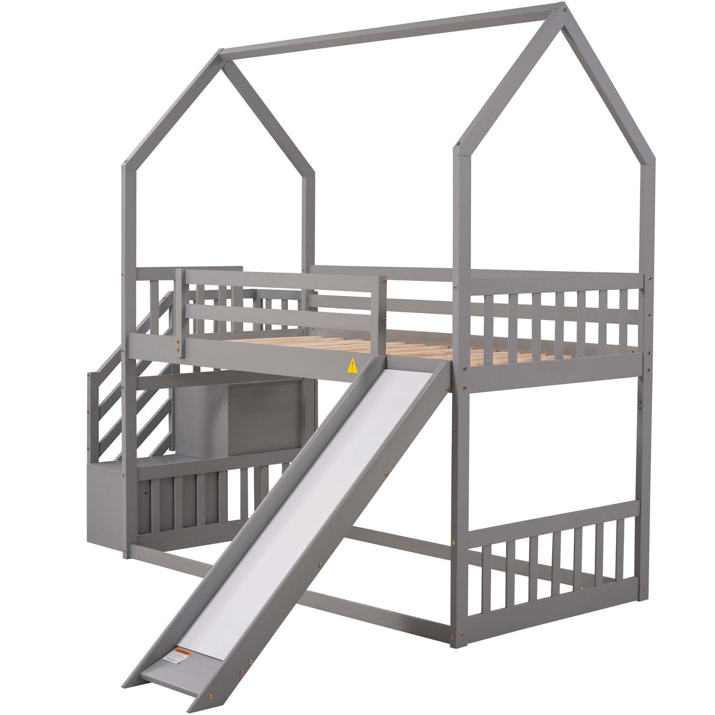 Slide and Store Twin House Bunk Bed