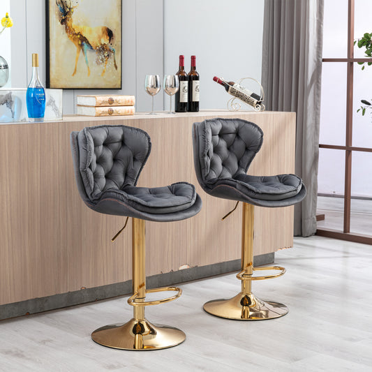 Layer Luxe Bar Stools - Gray Set of 2