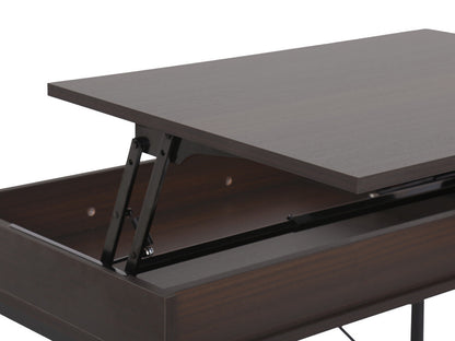 Lumina Walnut Wood Lift Top Desk with Secret Compartment and Drawer