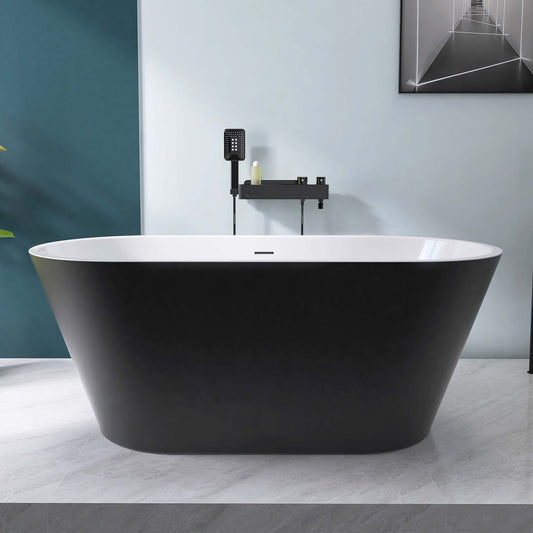 Elo 67" Acrylic Freestanding  Soaking Bathtub - Matte Black