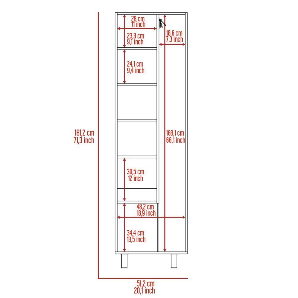 Halifax 2-Door Rectangle Closet Pantry  - Gray and White