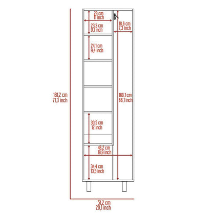 Halifax 2-Door Rectangle Closet Pantry  - Gray and White