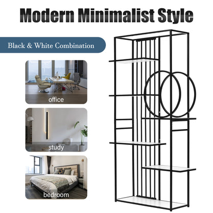 Metal Frame Storage Large Bookshelf Furniture, White
