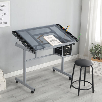 Adjustable Art Drawing Desk Craft Station Drafting