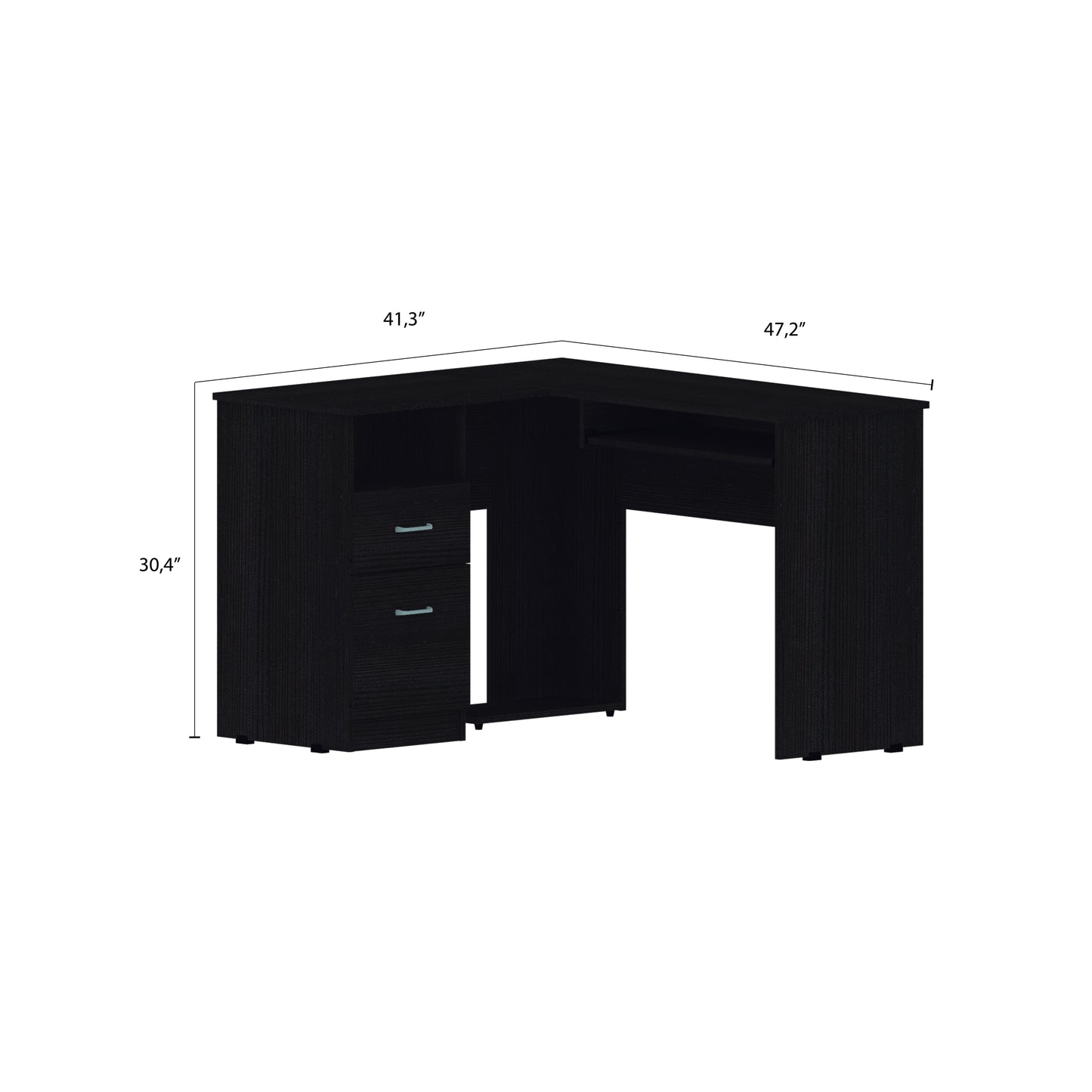 Glide Tech L-Shaped Computer Desk - Black