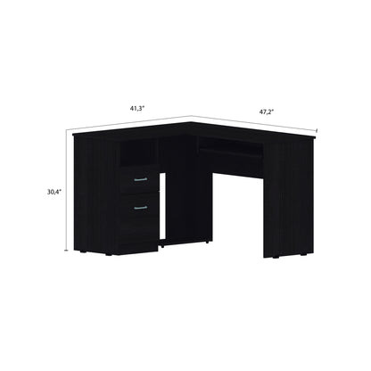 Glide Tech L-Shaped Computer Desk - Black