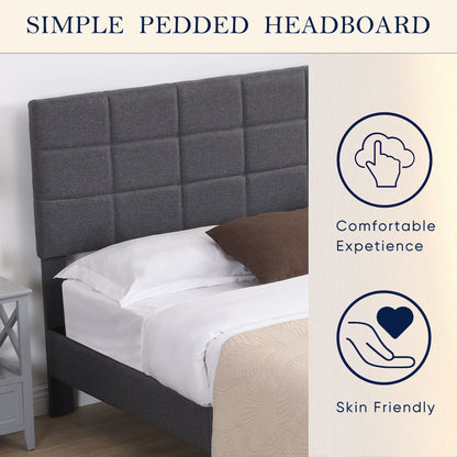 Elegant Queen Size Platform Bed Frame - Gray
