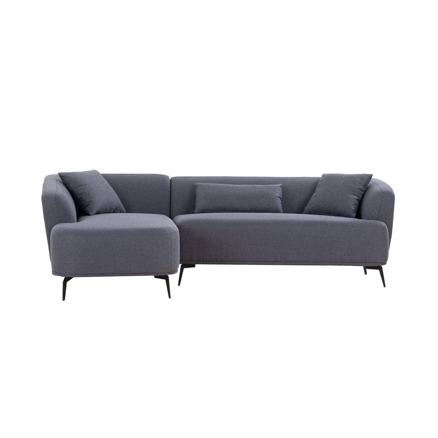 Elegant Comfort L-Shape Lounge Sofa - Dark Gray