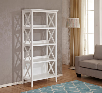 Bookshelf with Sturdy Solid Frame - White