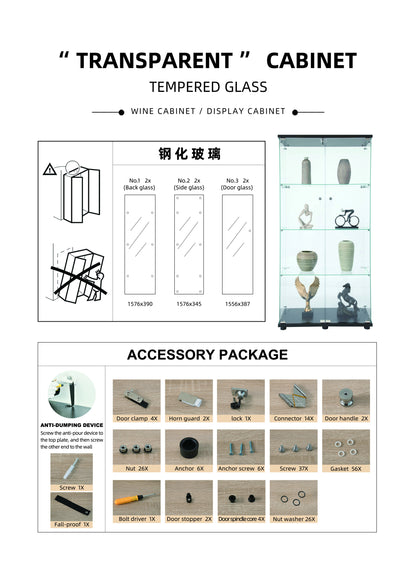 Luminous Glass Showcase Cabinet
