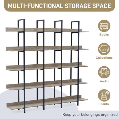 Vintage Metal Frame Bookshelf - Grey