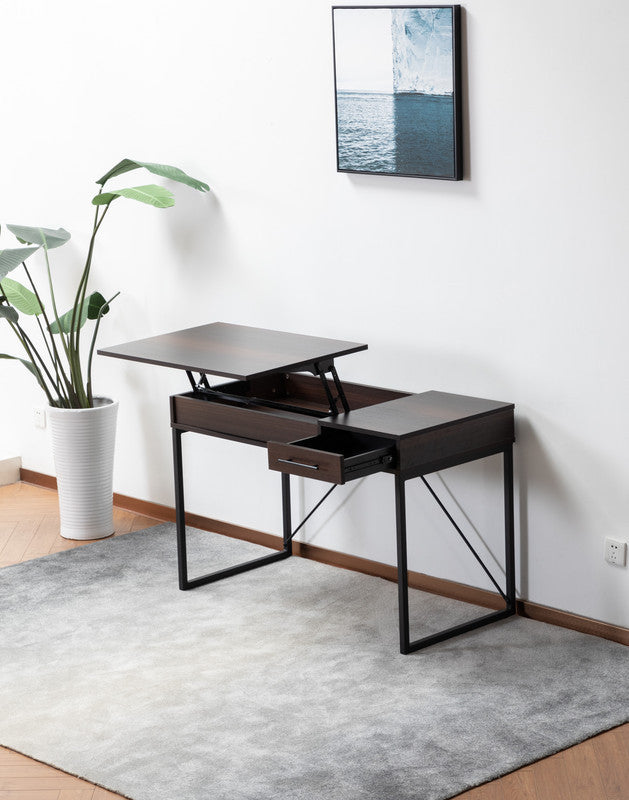 Lumina Walnut Wood Lift Top Desk with Secret Compartment and Drawer