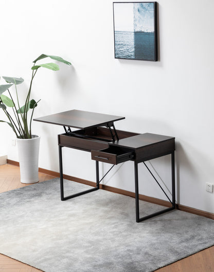 Lumina Walnut Wood Lift Top Desk with Secret Compartment and Drawer
