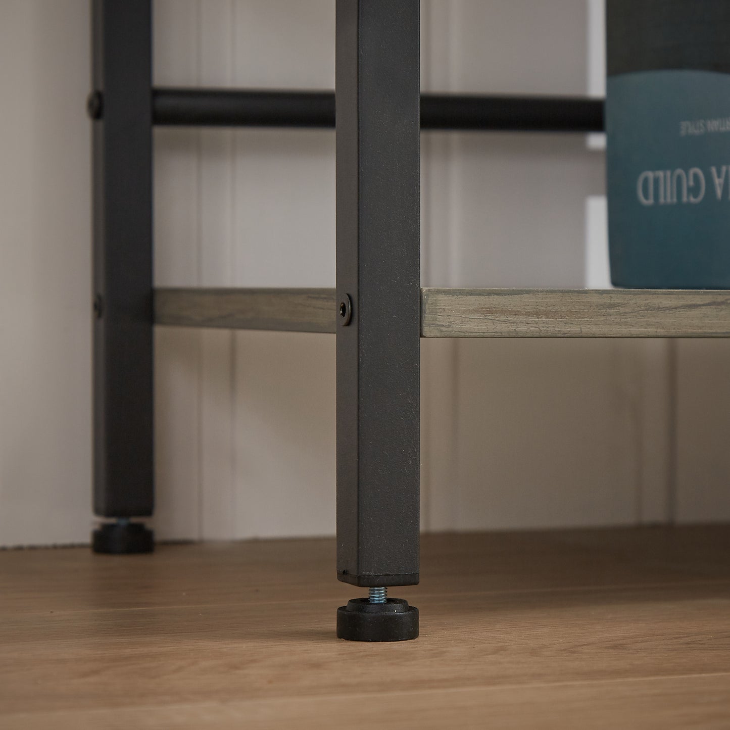 Triple Wide 5-shelf Bookshelves Industrial Retro Wooden Style - Grey