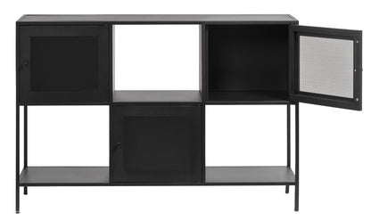 Black Mesh Storage Cabinet