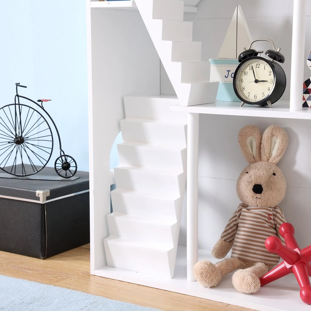 Big Dollhouse Bookcase Shelf Storage - White
