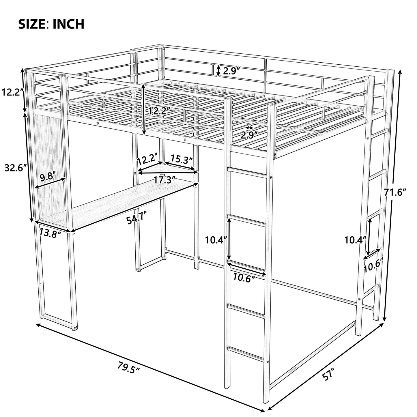 Modern Edge Loft Bed