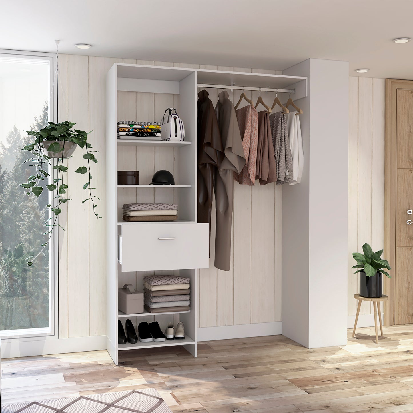 Nova Space 1-Drawer 4-Shelf Closet System - White