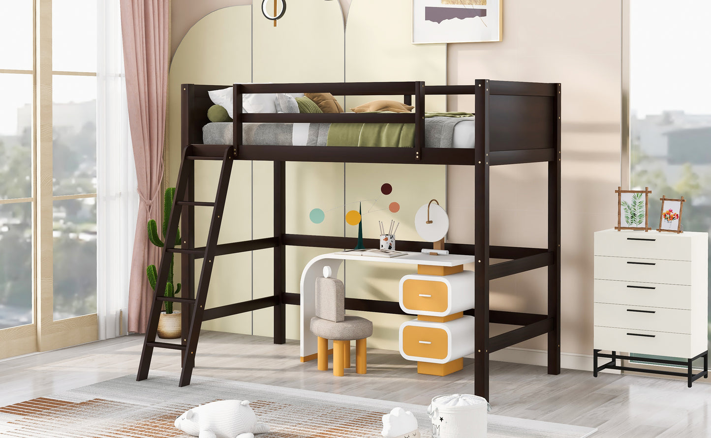 ElevateDreams Twin Loft Bed - Espresso Elegance