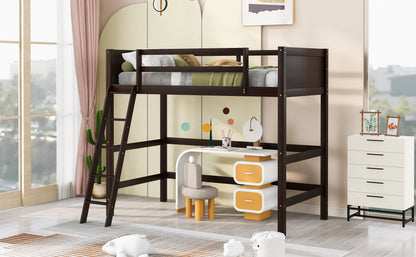 ElevateDreams Twin Loft Bed - Espresso Elegance