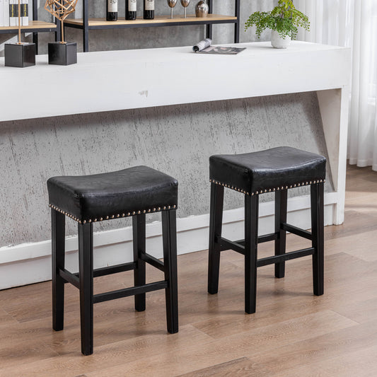 Barn Counter Height 26" Bar Stools - Black  Set of 2