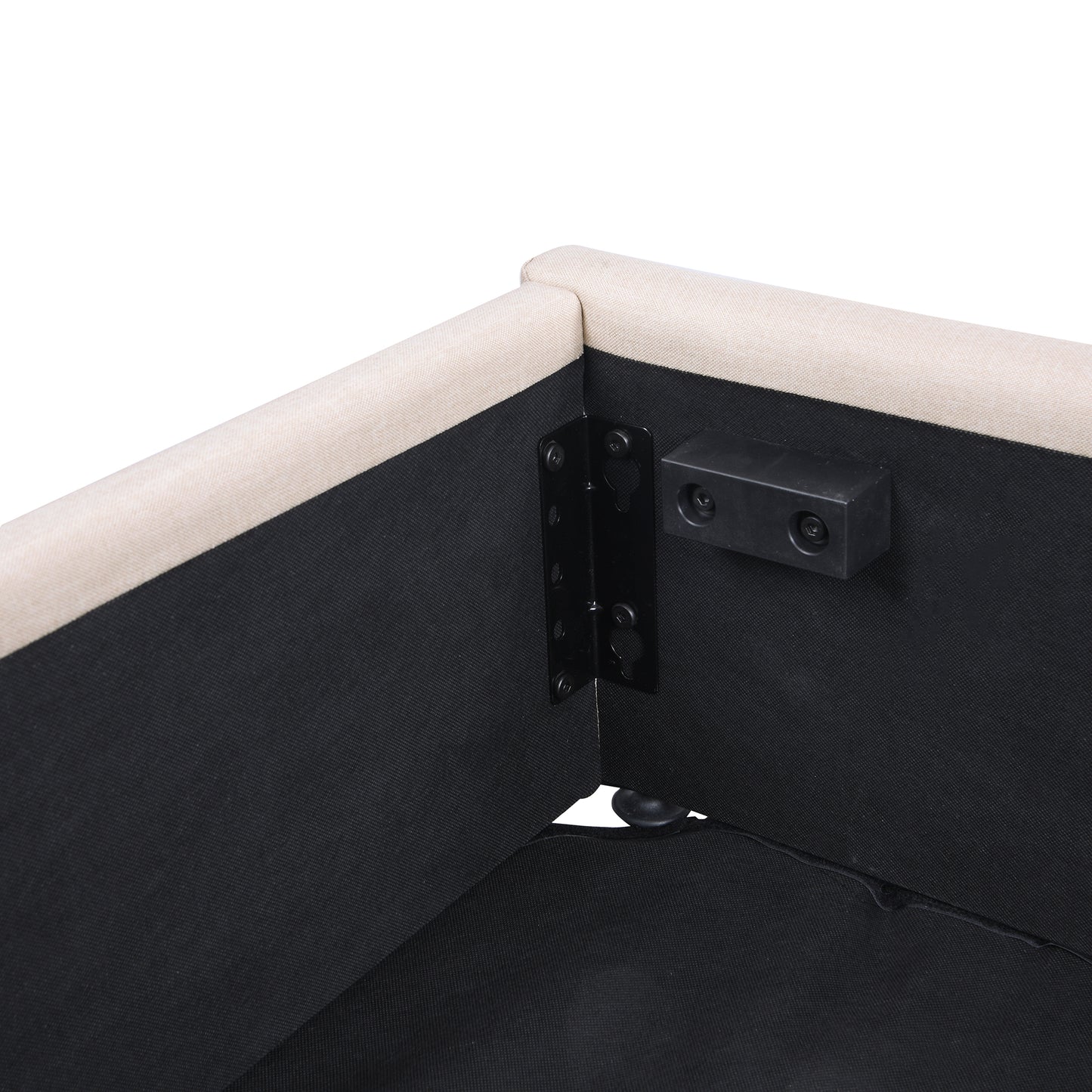 Cipher Queen Size Storage Platform Bed w Hydraulic System - Beige