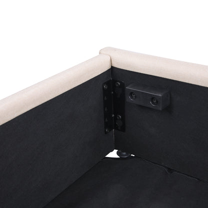 Cipher Queen Size Storage Platform Bed w Hydraulic System - Beige