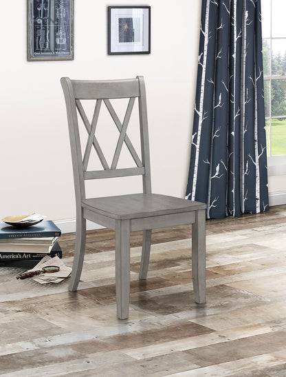 Double-X  Dining Chair (Set of 2) - Gray