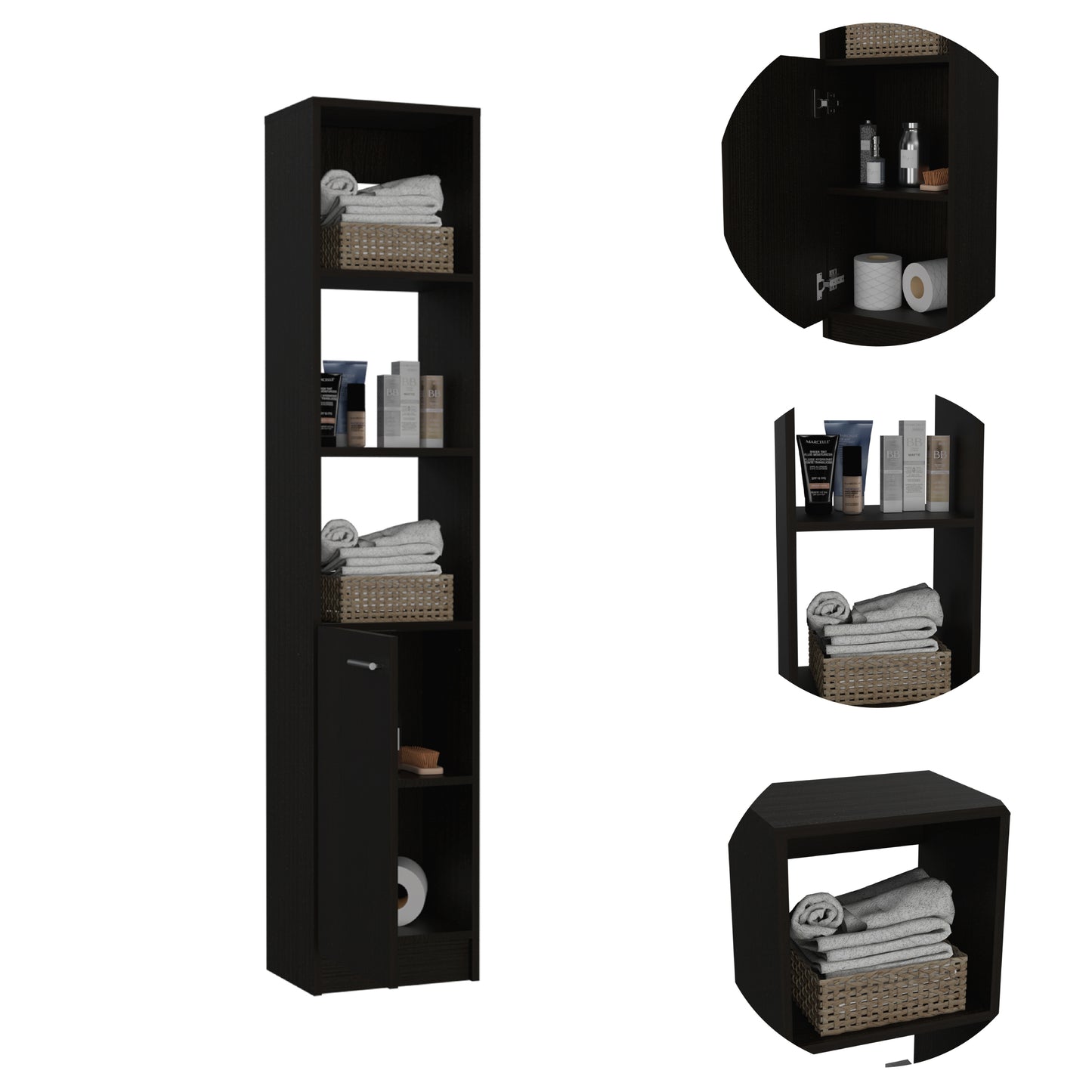 Malaga Linen Cabinet - Black