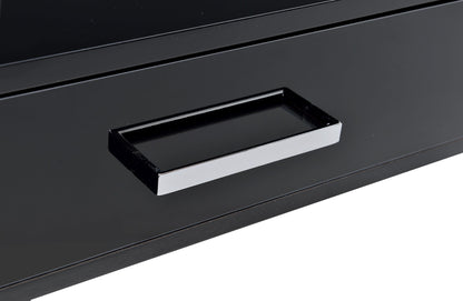 Coleen Desk in Black High Gloss & Chrome