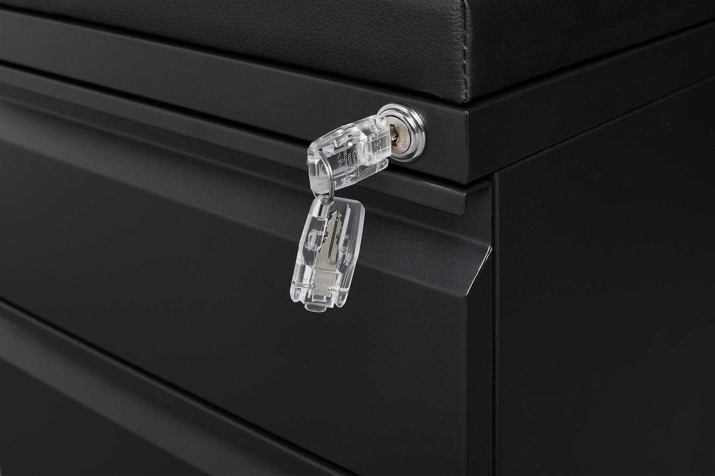 Swift Lock Mobile Storage Cabinet With Leather Cushion - Black