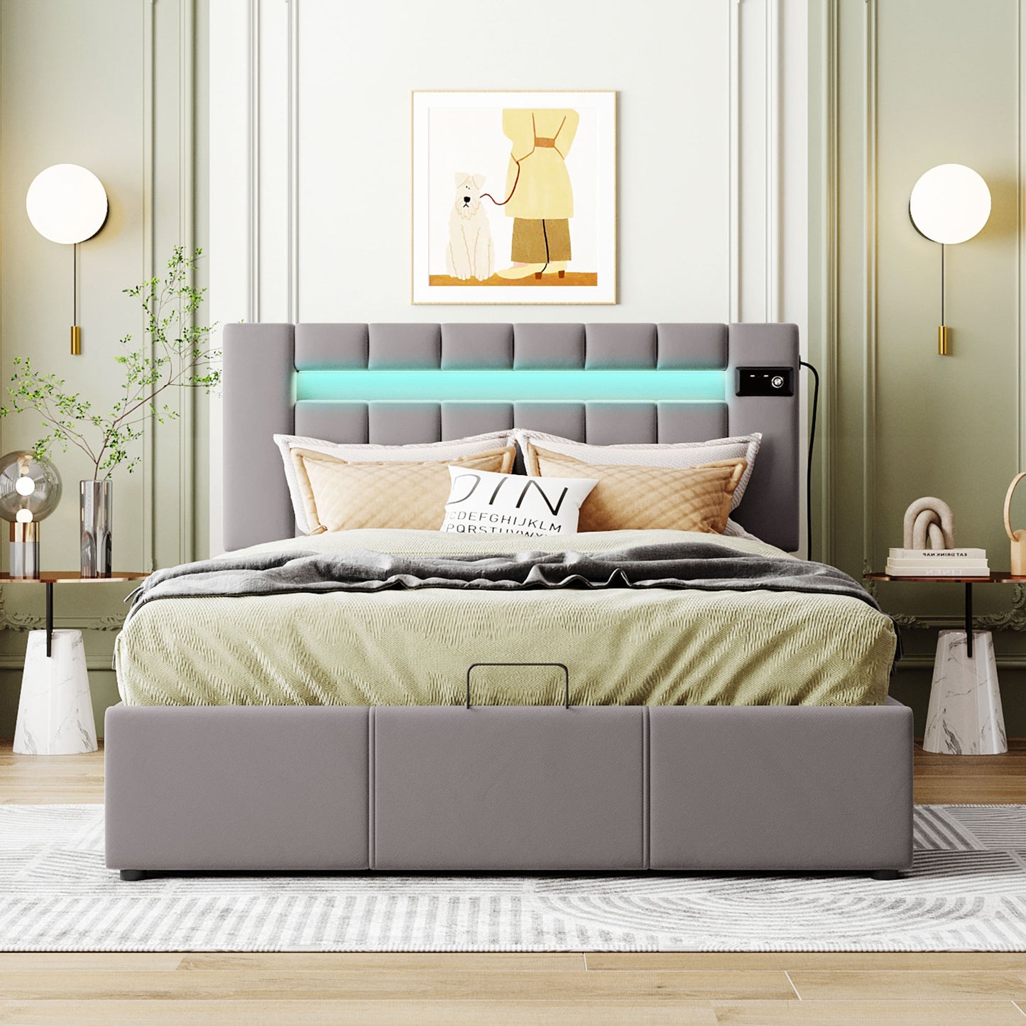 Luxury Dream Bed - Full Size with LED light, Bluetooth Player and USB Charging