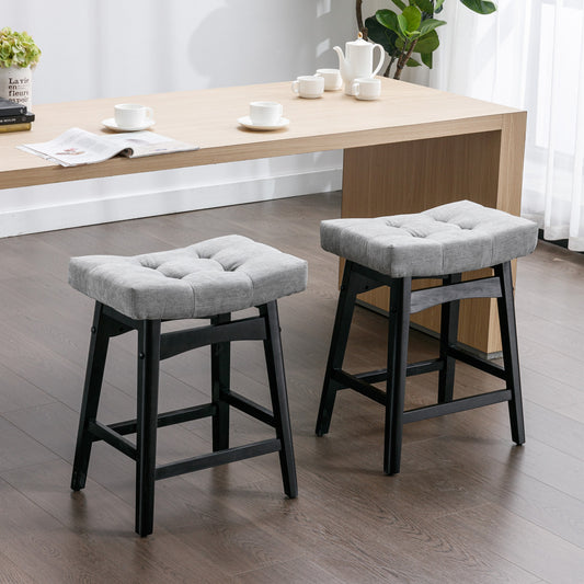 Farmhouse Counter Stools Height 25" -  Gray Set of 2