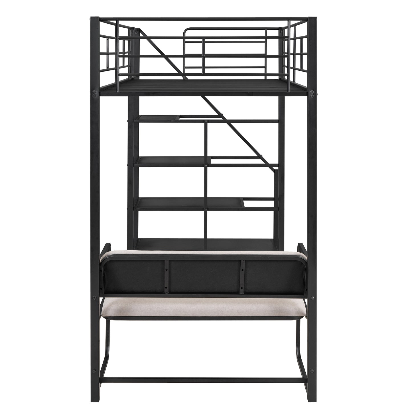 Black Beauty Loft Bed With Bench