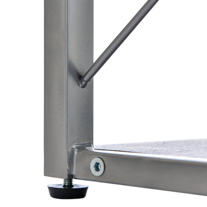 L-Shaped Corner Bookcase - Silver+Grey