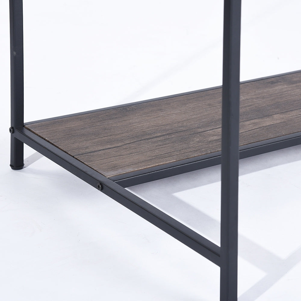 Computer Desk With one Drawer - Walnut & Black